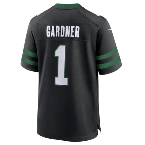 Custom #1 Black NYJ Football Shirt Top