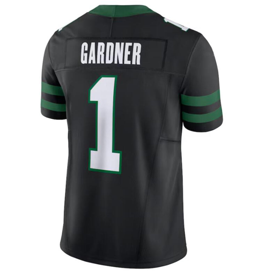 Custom #1 Black NYJ Football Shirt Top