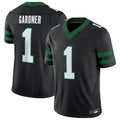 Custom #1 Black NYJ Football Shirt Top