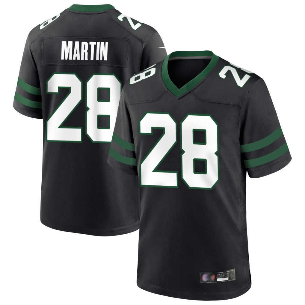 Custom #28 Black NYJ Football Shirt Top
