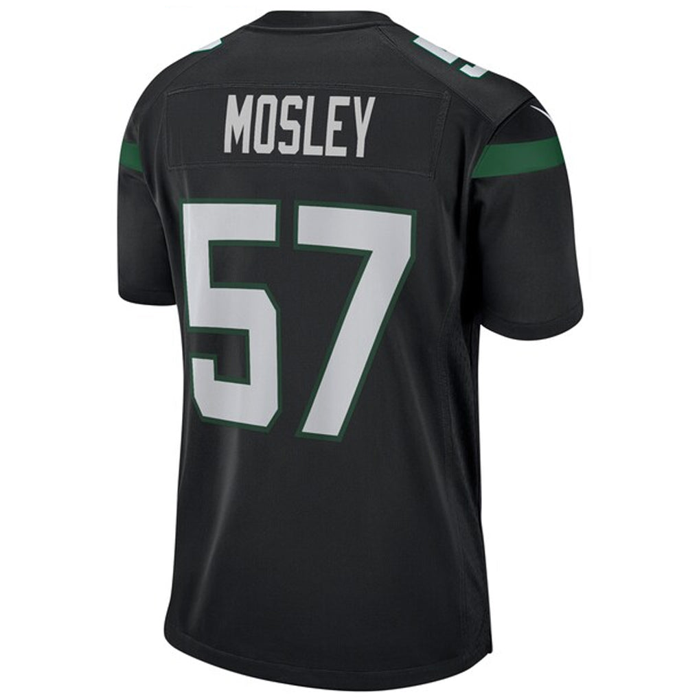 Custom #57 Black NYJ Football Shirt Top