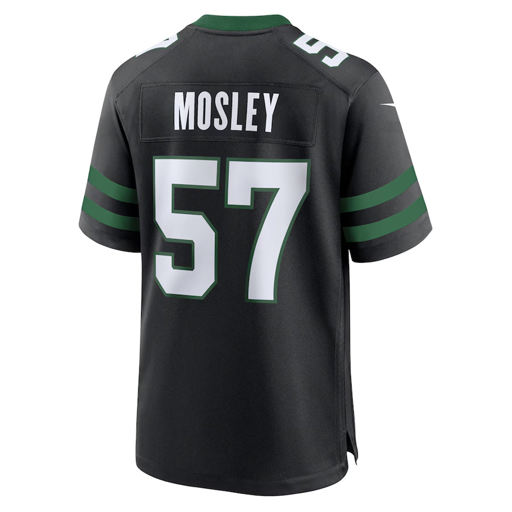 Custom #57 Black NYJ Football Shirt Top