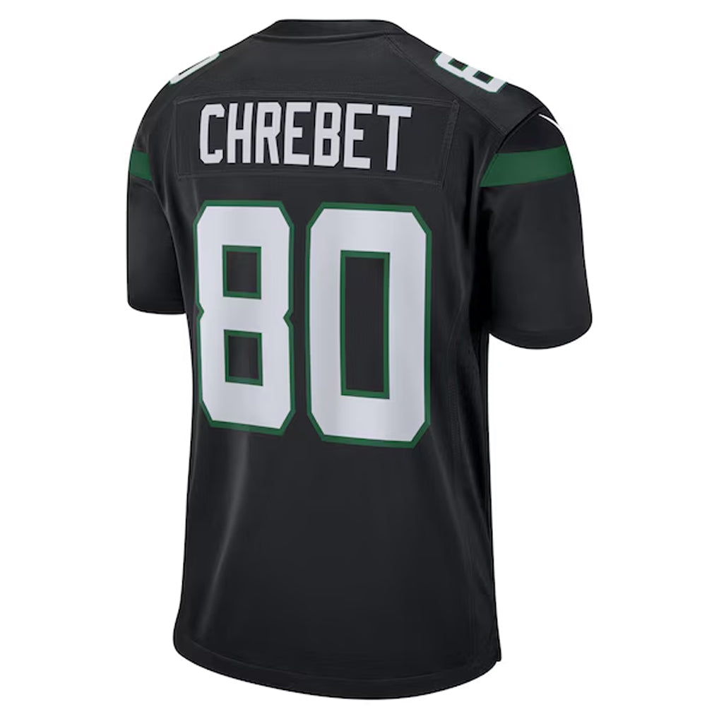 Custom #80 Black NYJ Football Shirt Top