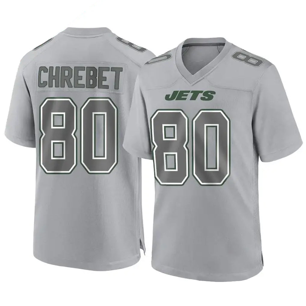 Custom #80 Gray NYJ Football Shirt Top