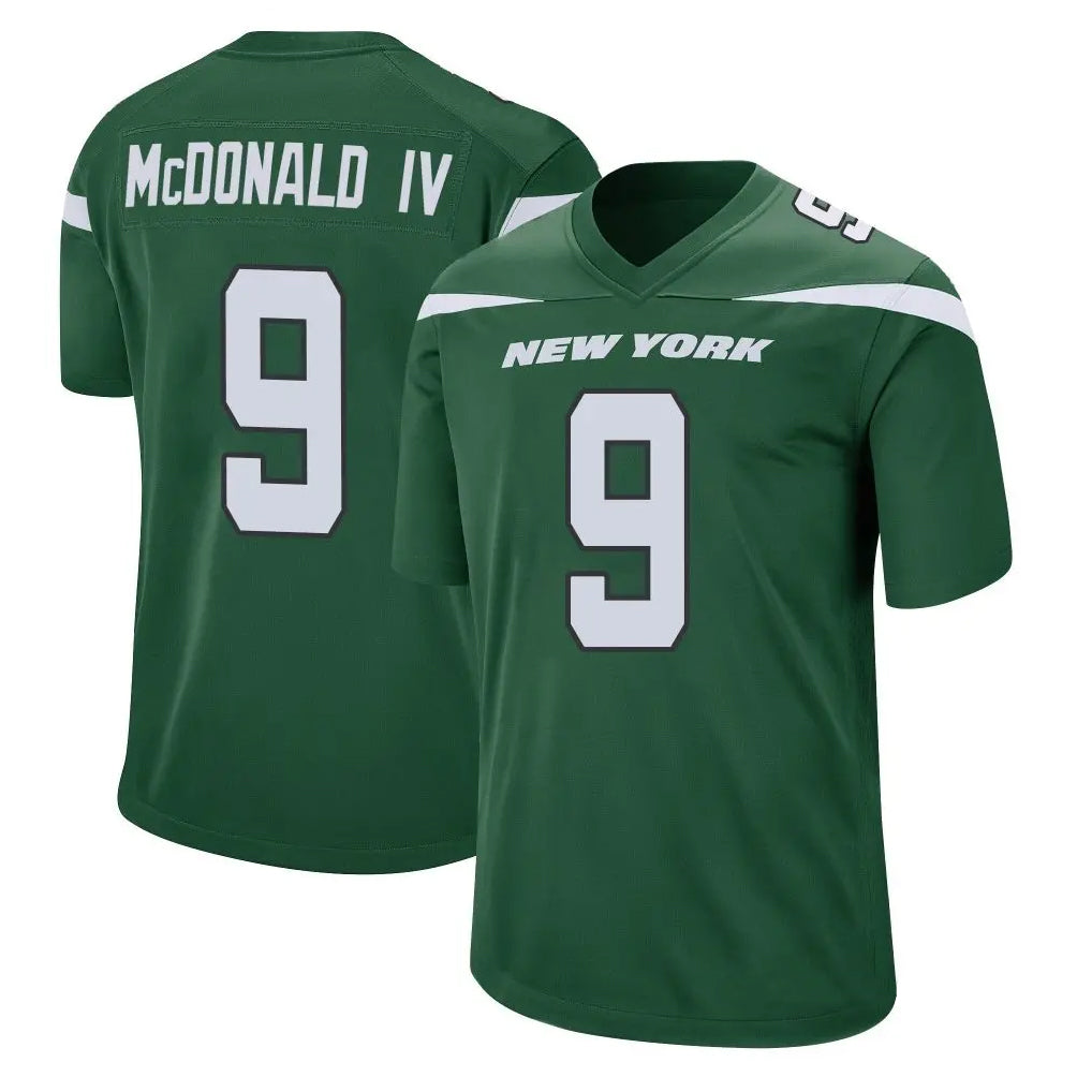 Custom #9 Green NYJ Football Shirt Top