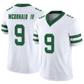 Custom #9 White NYJ Football Shirt Top