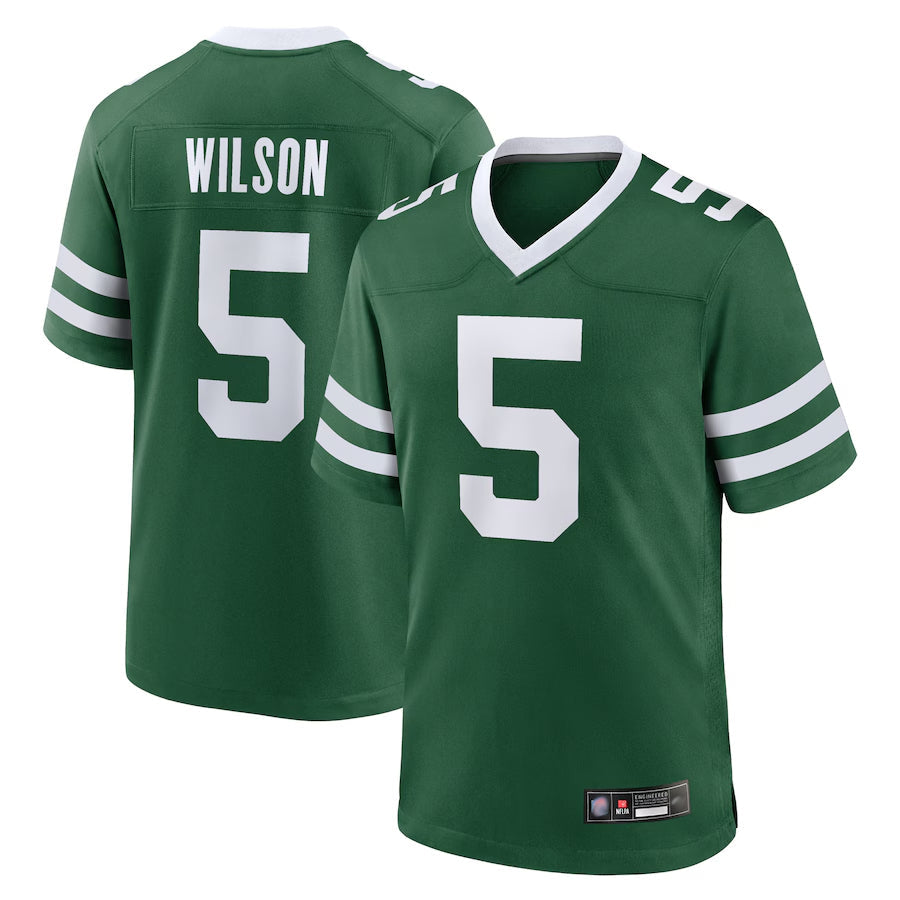 Custom #5 Green NYJ Football Shirt Top