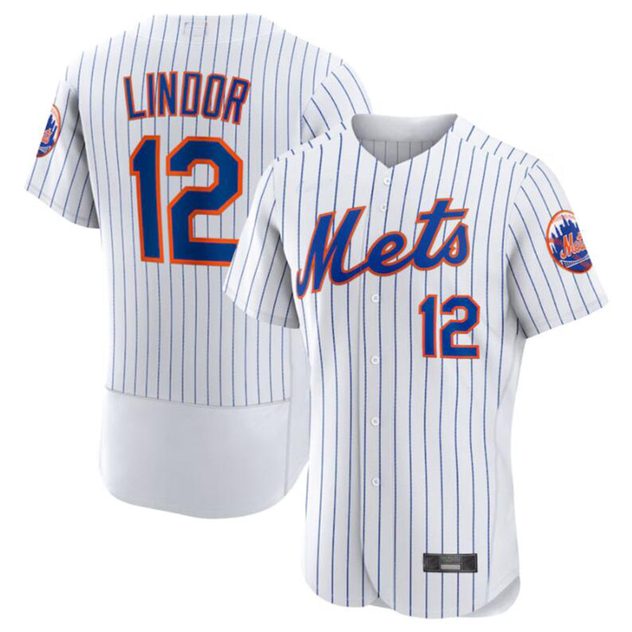 Custom #12 White NYM Baseball Shirt Top