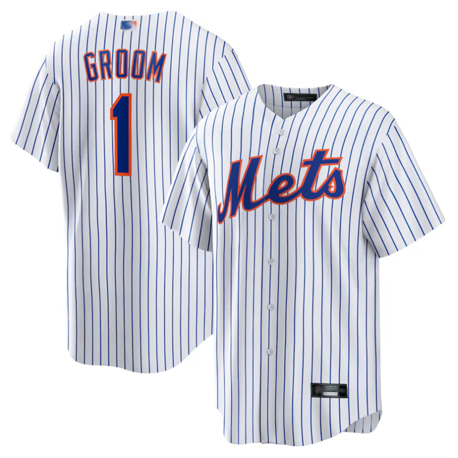 Custom #1 White NYM Baseball Shirt Top