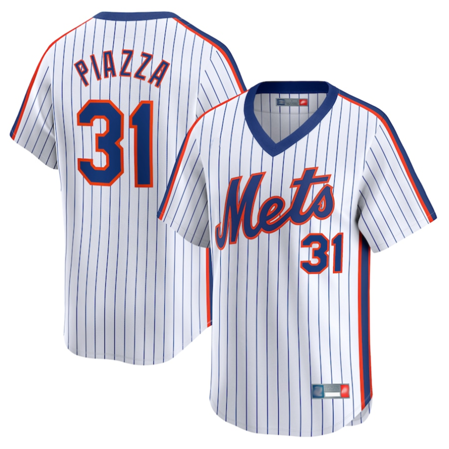 Custom #31 White Throwback NYM Baseball Shirt Top