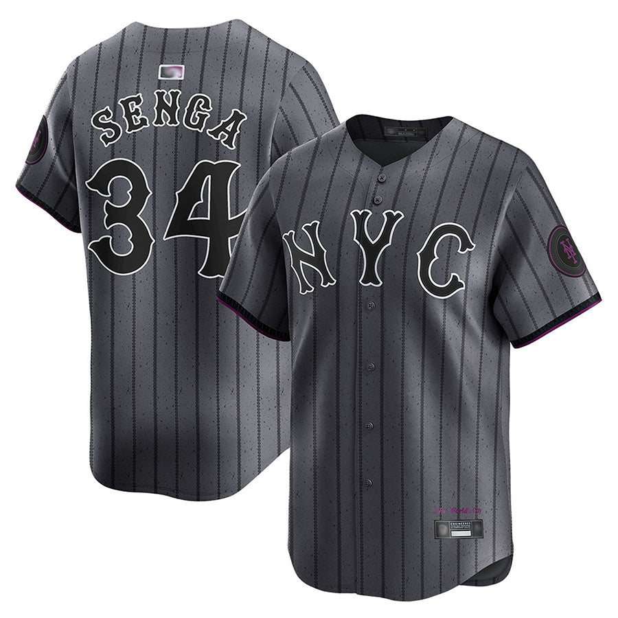 Custom #34 City Connect NYM Baseball Shirt Top