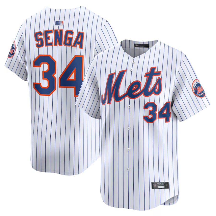 Custom #34 White NYM Baseball Shirt Top