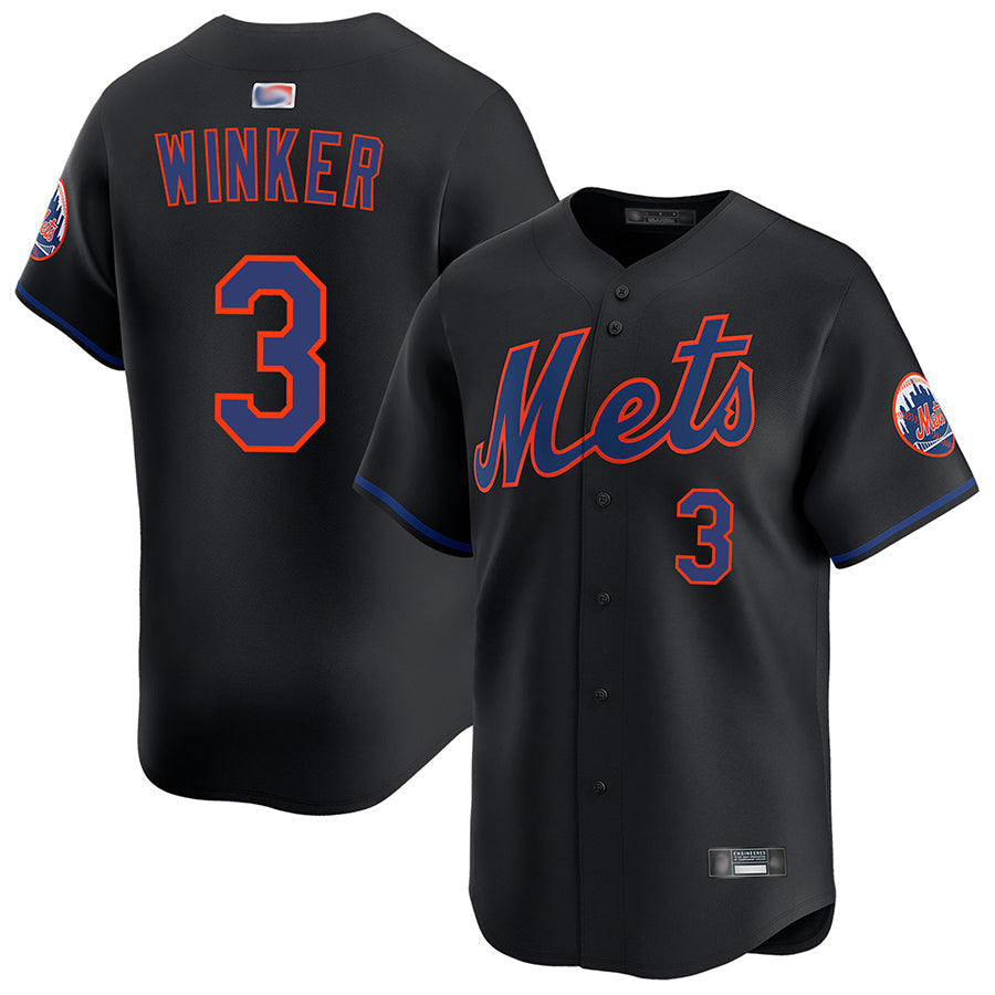 Custom #3 Black NYM Baseball Shirt Top