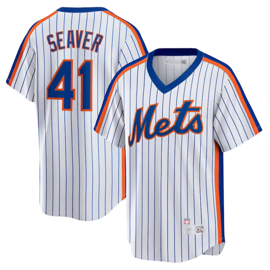 Custom #41 White NYM Baseball Shirt Top