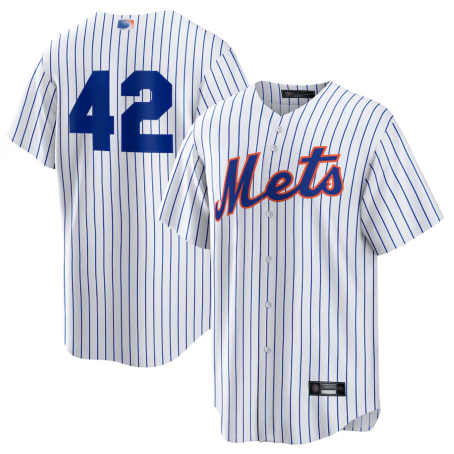 Custom #42 White 2025 Jackie Robinson Day NYM Baseball Shirt Top