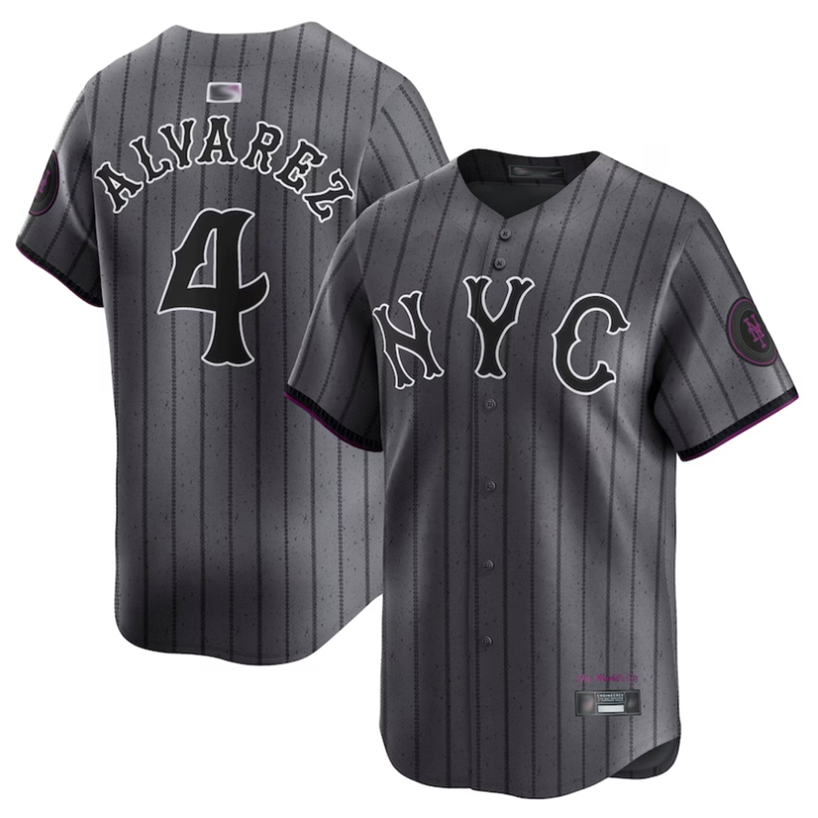Custom #4 Gray City Connect NYM Baseball Shirt Top