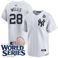 Custom #28 White NYY Baseball Shirt Top