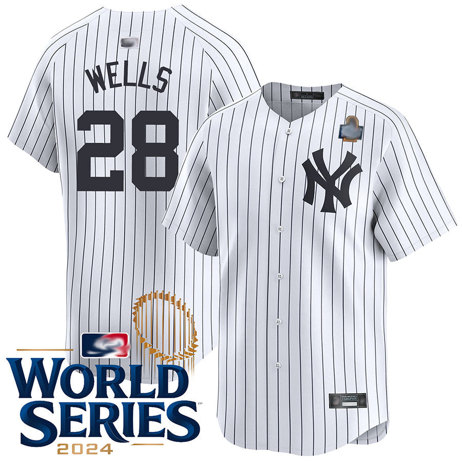 Custom #28 White NYY Baseball Shirt Top
