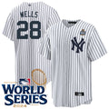 Custom #28 White NYY Baseball Shirt Top