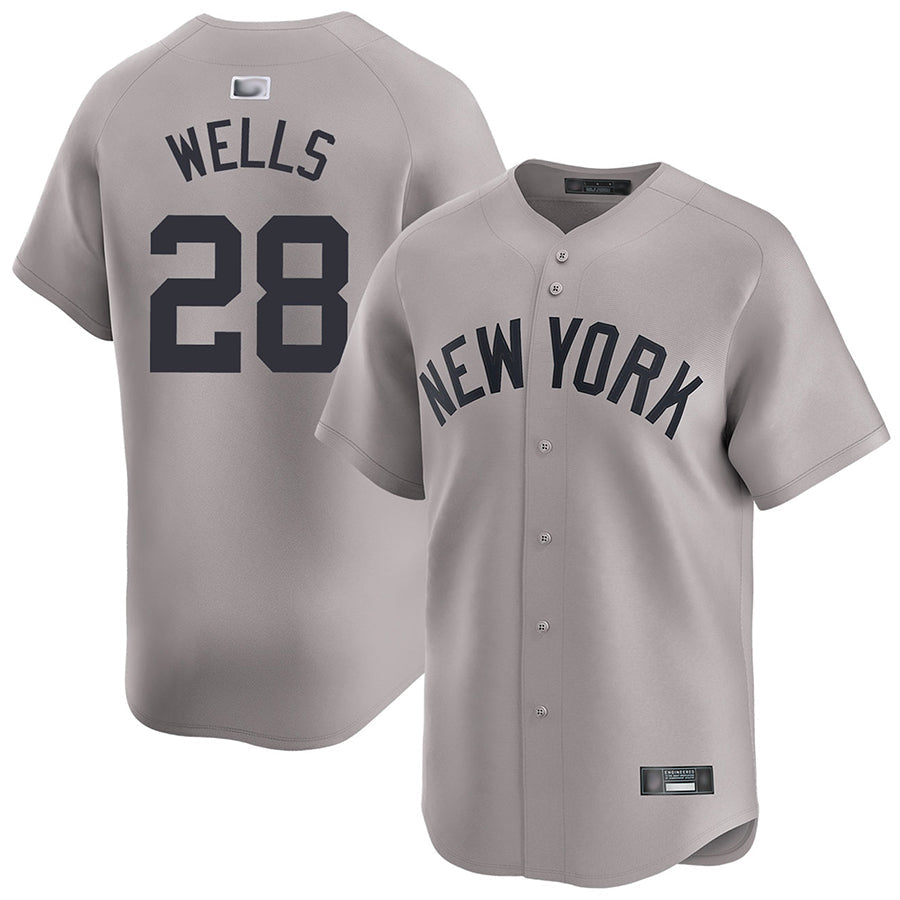 Custom #28 Gray NYY Baseball Shirt Top