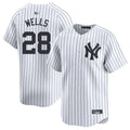Custom #28 White NYY Baseball Shirt Top