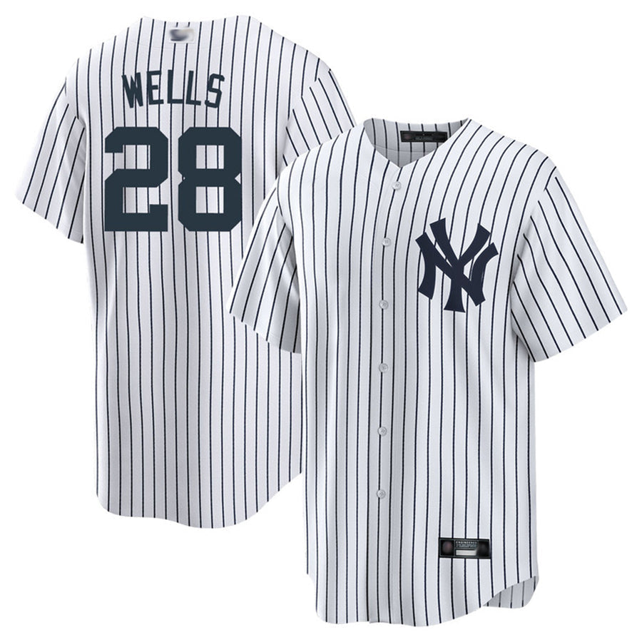 Custom #28 White NYY Baseball Shirt Top