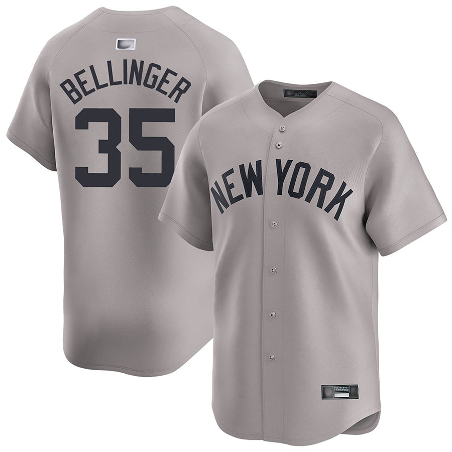 Custom #35 Gray NYY Baseball Shirt Top