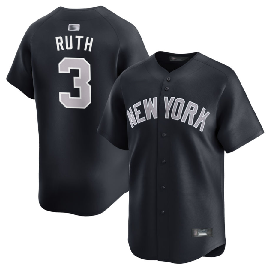 Custom #3 Black NYY Baseball Shirt Top