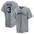 Custom #3 Gray NYY Baseball Shirt Top