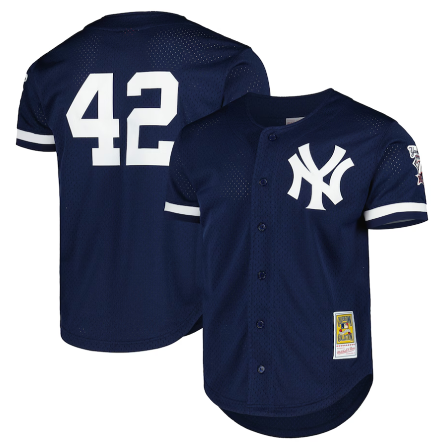 Custom #42 Navy NYY Baseball Shirt Top