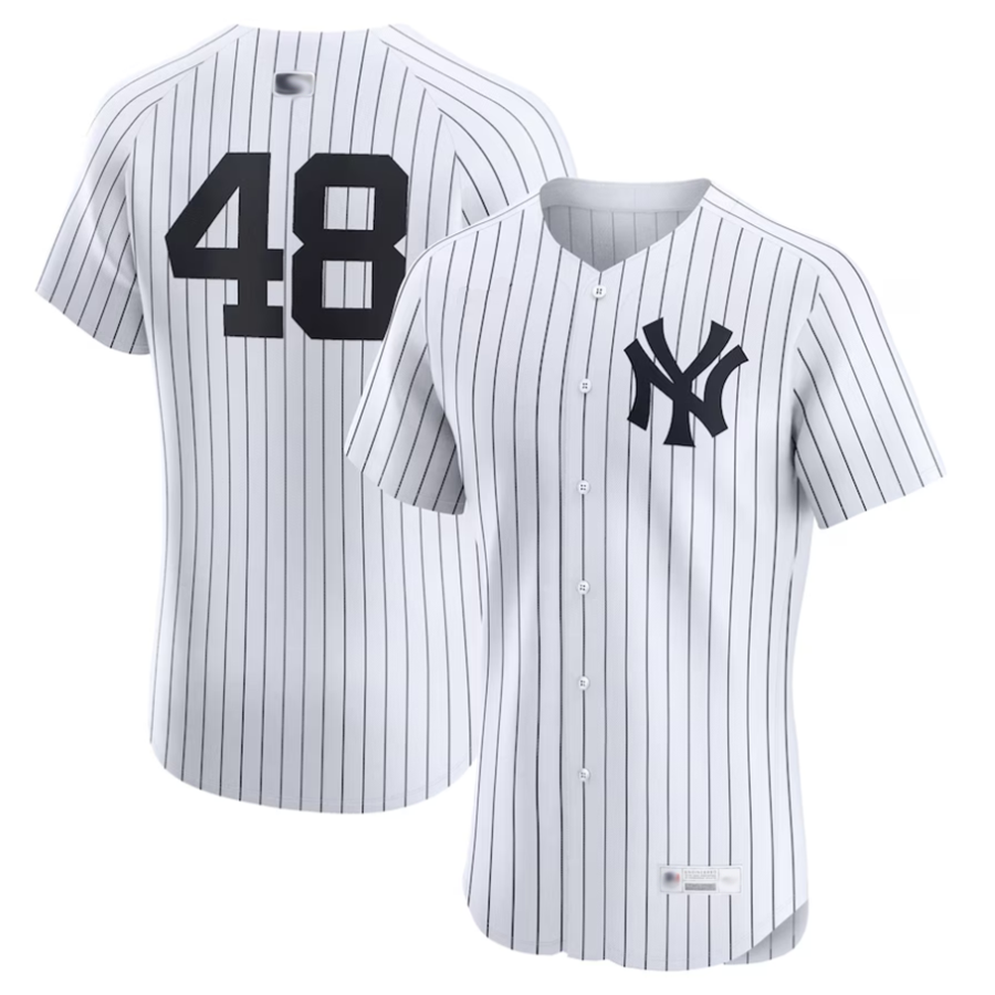 Custom #48 White NYY Baseball Shirt Top