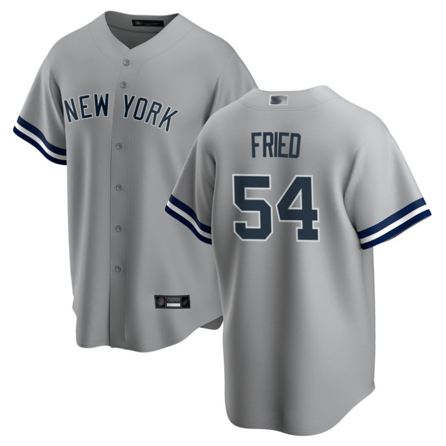 Custom #54 Gray NYY Baseball Shirt Top