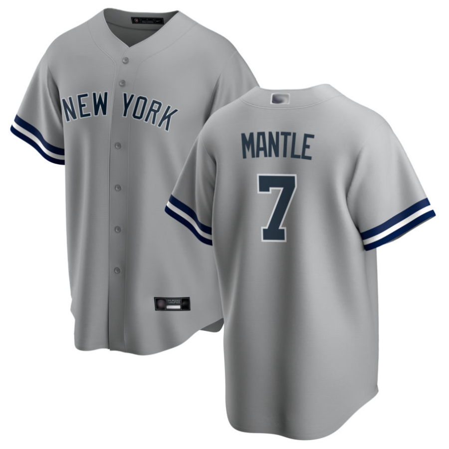 Custom #7 Gray NYY Baseball Shirt Top