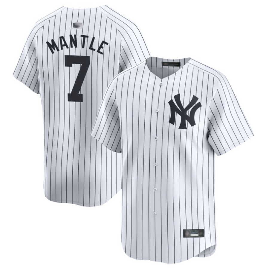 Custom #7 White NYY Baseball Shirt Top