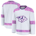 N.Predators Supporters 2024 Hockey Fights Cancer Practice Jersey - White Stitched American Hockey Jerseys