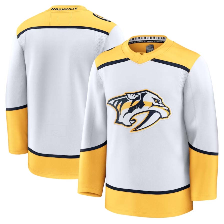 N.Predators Supporters Away Premium Jersey - White Stitched American Hockey Jerseys