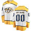 Custom N.Predators Supporters Branded Away Breakaway White Stitched American Hockey Jerseys