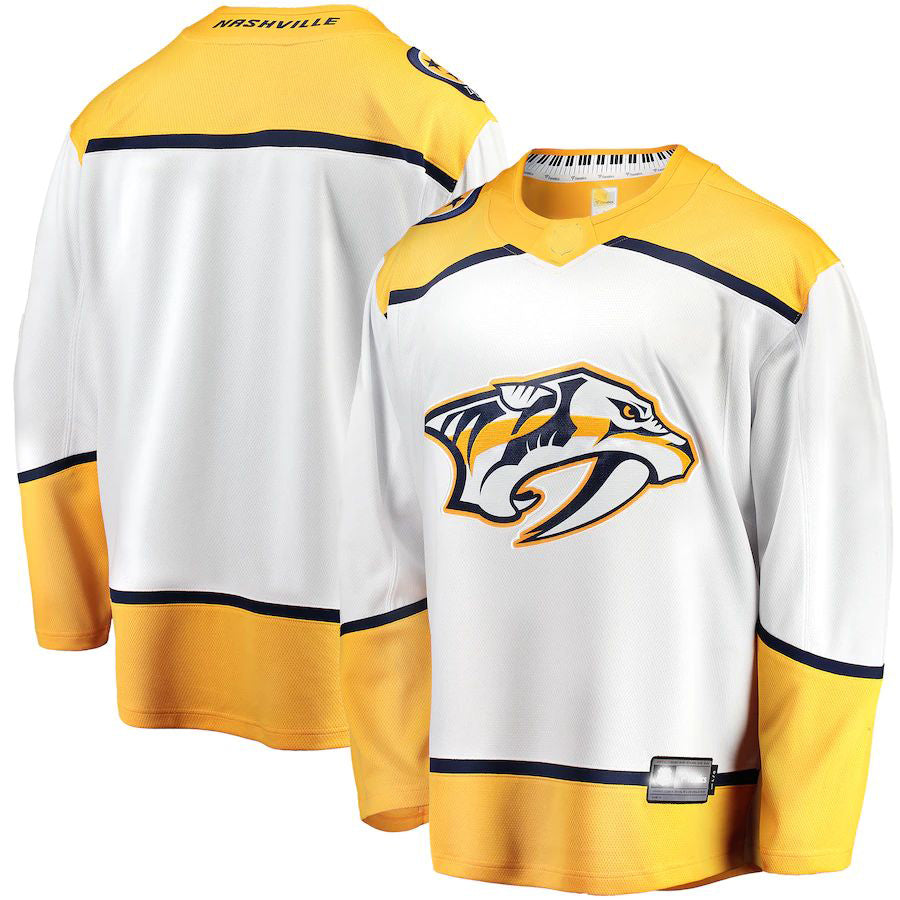 N.Predators Supporters Branded Breakaway Away Jersey White Stitched American Hockey Jerseys
