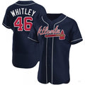 Atlanta Braves #46 Chase Whitley Navy Alternate Jersey Stitches Baseball Jerseys