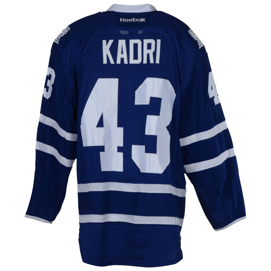 T.Maple Leafs #43 Nazem Kadri Supporters Authentic Game-Used from the 2015-16 Season Blue Stitched American Hockey Jerseys