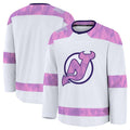 NJ.Devils Supporters 2024 Hockey Fights Cancer Practice Jersey - White Stitched American Hockey Jerseys