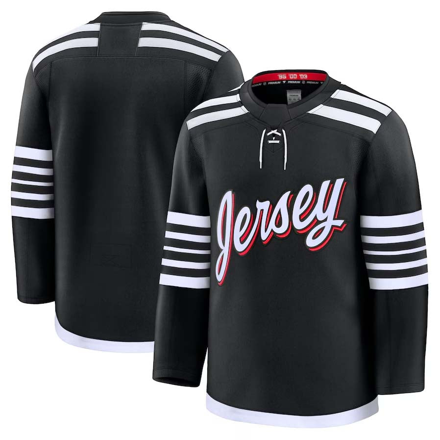NJ.Devils Supporters Alternate Premium Jersey - Black Stitched American Hockey Jerseys