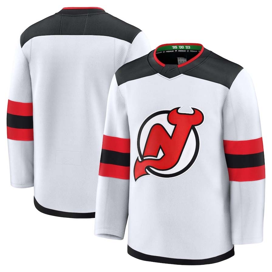 NJ.Devils Supporters Away Premium Jersey - White Stitched American Hockey Jerseys