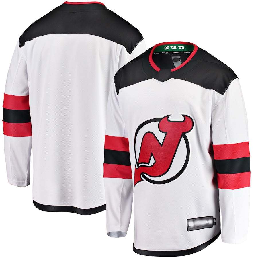 NJ.Devils Supporters Branded Breakaway Away Jersey White Stitched American Hockey Jerseys