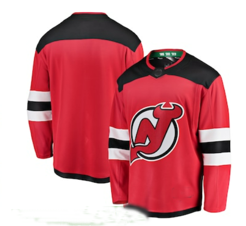 NJ.Devils Supporters Branded Breakaway Home Jersey Red Stitched American Hockey Jerseys