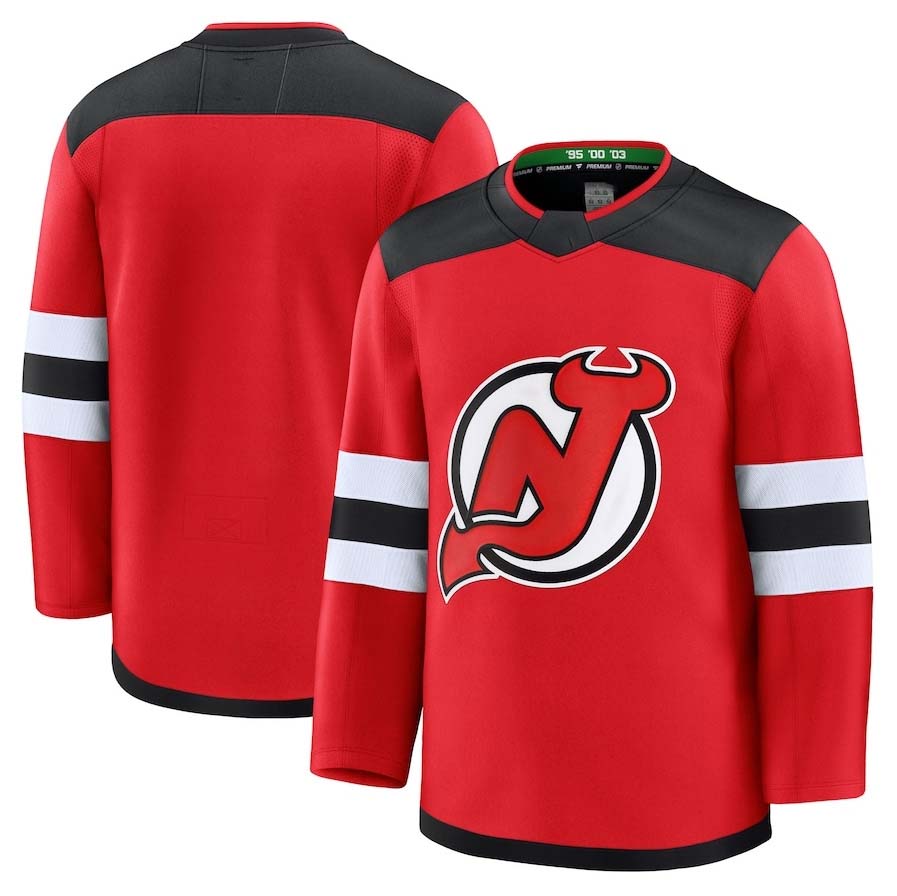 NJ.Devils Supporters Home Premium Jersey - Red Stitched American Hockey Jerseys