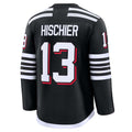 NJ.Devils #13 Nico Hischier Supporters Alternate Premium Jersey - Black Stitched American Hockey Jerseys