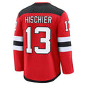 NJ.Devils #13 Nico Hischier Supporters Home Premium Jersey - Red Stitched American Hockey Jerseys