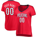 Custom NO.Pelicans Supporters Branded Women's Fast Break Replica Jersey Red Statement Edition Stitched Basketball Jersey