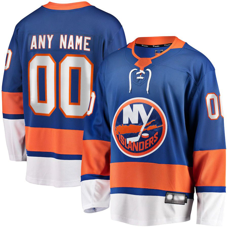 Custom NY.Islanders Supporters Branded Home Breakaway Jersey Royal Stitched American Hockey Jerseys
